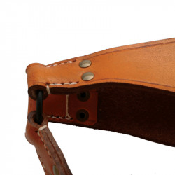 Bretelles de suspension (modèle 1892-1914) cuir fauve et son anneau