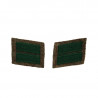 Pair of 2 ranks with dark green "cul de dé" braid on khaki background wool