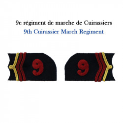 2 collar tabs with embroidered figures for Cuirassier's jacket model 1915