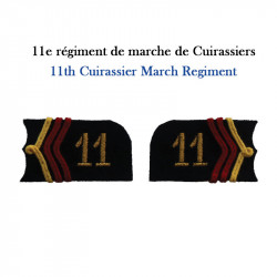 2 collar tabs with embroidered figures for Cuirassier's jacket model 1915