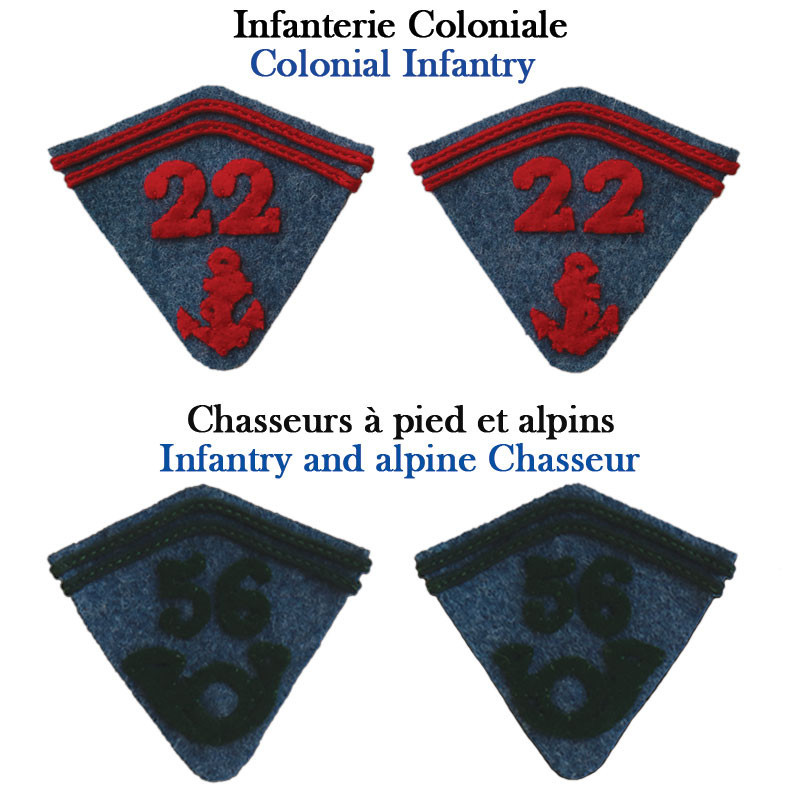 2 collar tabs Chasseur and Colony for second model greatcoat