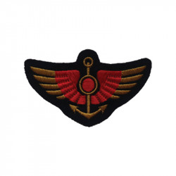 Insigne de bras de l'aérostation brodé sur du drap de laine bleu foncé - sous-officier