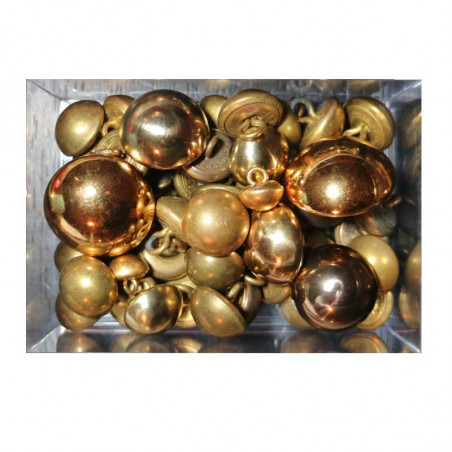 Boutons demi sphériques en métal brillant doré