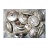 Silver ridged and rounded buttons with bottom
