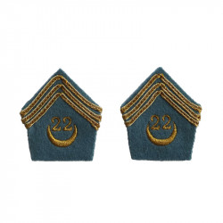 2 collar tabs for jacket model 1939 for the 22nd Regiment of Algerian Tirailleurs